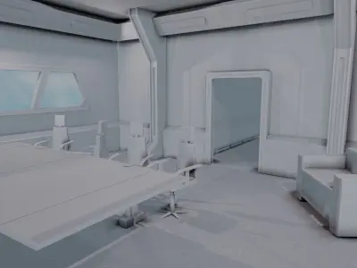 Sci-Fi Conference Room 3D model