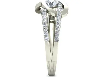Women Wedding Engagement Two Band Ring 3D print model shop