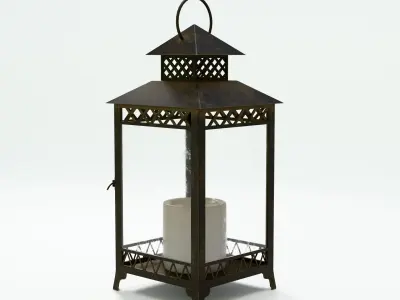Candle Lantern Low-poly 3D model