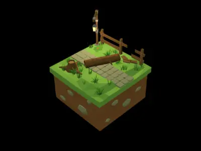 Isometric combined Nature Full Pack Low-poly 3D model