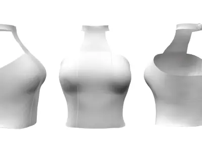 High-Neck Racer-Front Crop Top Low-poly 3D model