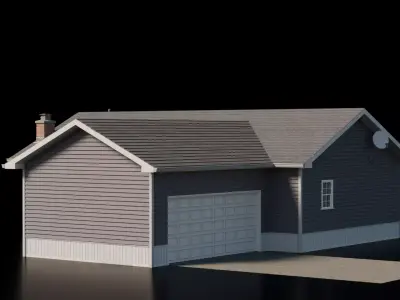 American Cottage House 9 Low-poly 3D model