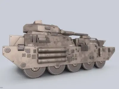 Advance Heavy Military Tank Low-poly 3D model