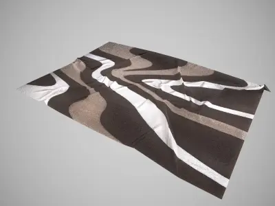 Low Poly Carpet 2 PBR zebra scarf Low-poly 3D model
