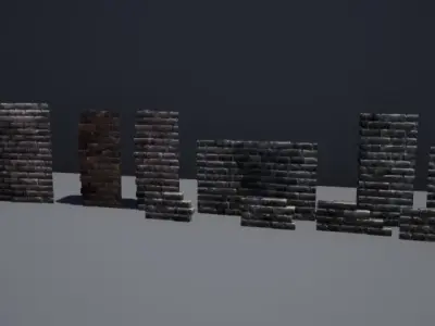 Brick and Wall Pack 01 Low-poly 3D model