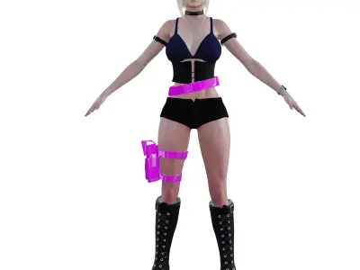 Aya Brea Parody Low-poly 3D model