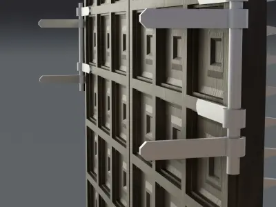 Medieval Wooden Door Low Poly Low-poly 3D model