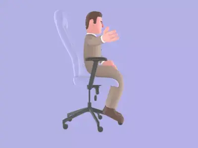 Stylized 3D Male Lawyer - Angry Arguing Attorney Character 3D model