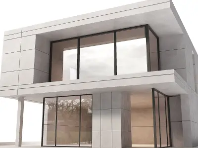 Modern Concrete House 3D model