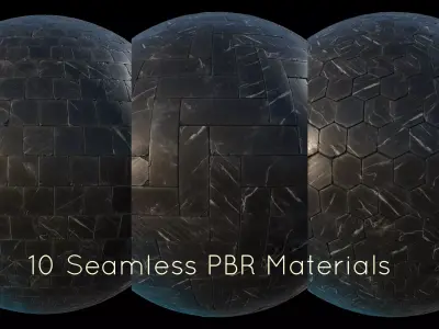 Black marble tiles PBR material pack Texture