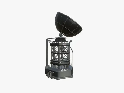 SciFi Antenna Tower A07 Black - Sci Fi Exterior Design Low-poly 3D model