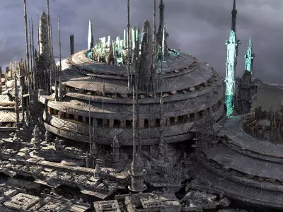 Cloning facility moon base kit bash 3D model