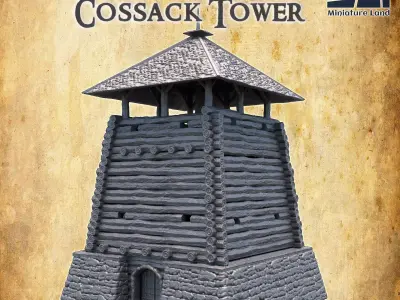 Medieval Cossacks Tower Tabletop Terrain 28 MM 3D print model