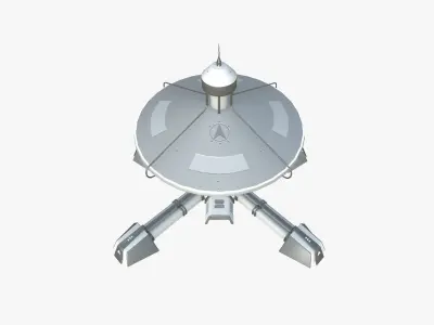 SciFi Facility C02 White Gray - Sci Fi Exterior Design Low-poly 3D model