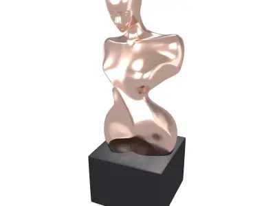 Abstract Woman Half Body Shape Sculpture v2 003 Low-poly 3D model