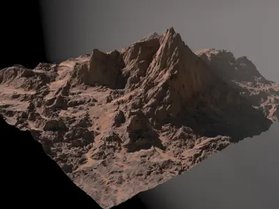 8k Rocky desert Mountain V2 3D model