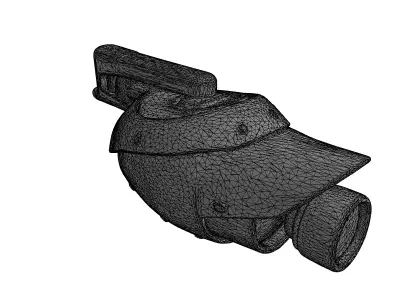 Weathered SciFi Security Camera Low-poly 3D model