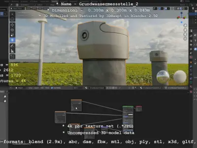 Groundwater monitoring well 2 version 2  Low-poly 3D model