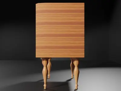 Wood Bed Side Table Low-poly 3D model