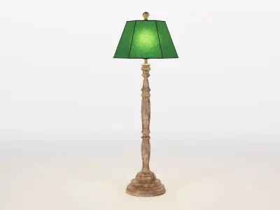 Wooden Floor Lamp 3D model
