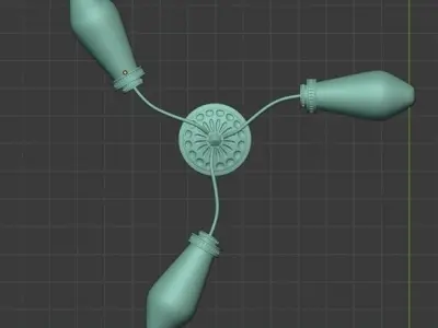 Chandelier three light ceiling fixture 3D model