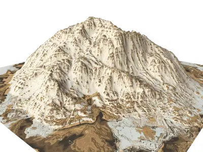Mountain Desert Low Poly Terrain Rock - 4 OBJ included Low-poly 3D model