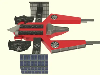 Mars - A800 Spaceship  Low-poly 3D model