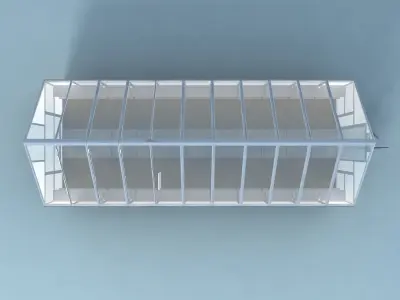 Greenhouse with shelves 3D model