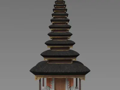 Pura Temple Stylized Balinese Temple Asset 3D model