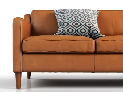 Hamilton tan leather sofa 3D model