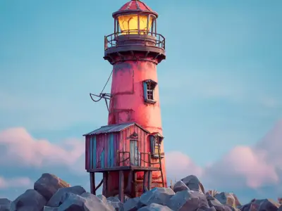 Stylized Lighthouses 3D model