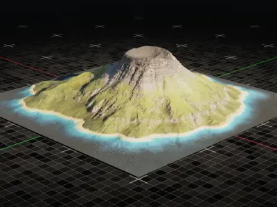 Island Volcano 3 3D model