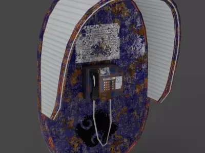 Rust PayPhone Low-poly 3D model