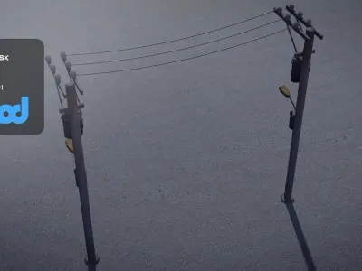 Electric Line Pole 3D model