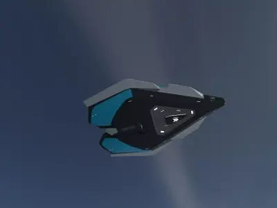 spaceship sci fi gameready Low-poly 3D model