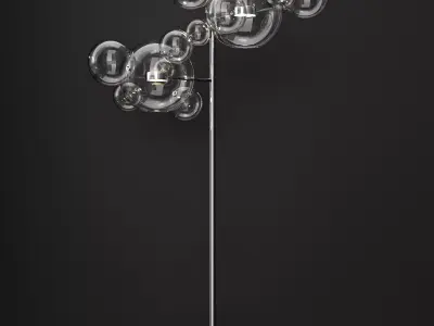 Giopato and Coombes floor lamp BOLLE 12 bubble Clear and silver 3D model