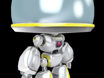 Robots Dice WHT Low-poly 3D model