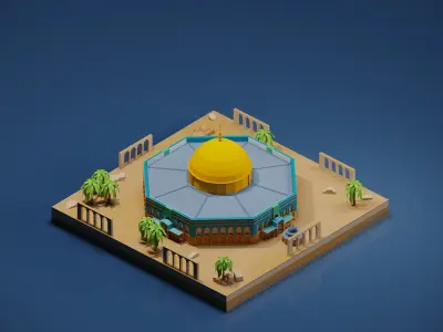 Dome of the Rock jerusalem Low-poly 3D model