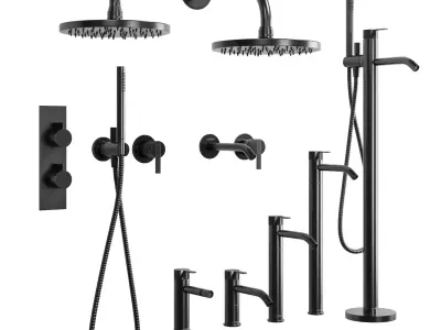 collection Inbani Bathroom faucet set 01 Low-poly 3D model