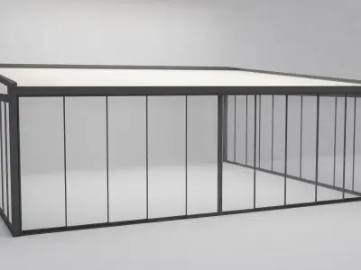 awning and sliding 3D model