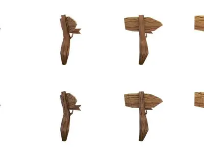 Guidepost Pack 70-79 Low-poly 3D model