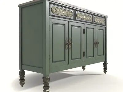 sideboard distressed Low-poly 3D model