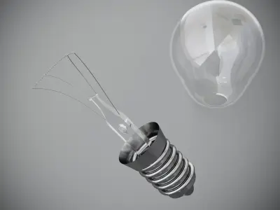 Incandescent light bulb  Low-poly 3D model