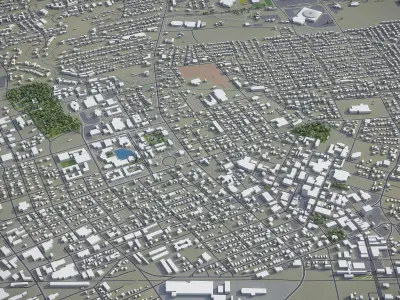 Lafayette - Louisiana Low-poly 3D model