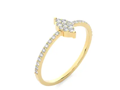 Light Minimalist Diamond Ring 3D print model