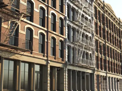  Photorealistic NYC Soho Block 