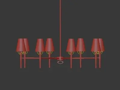 VENTANA chandelier with six lamps 3D model