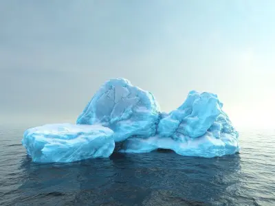 Photorealistic V-Ray render ready Iceberg kit  Low-poly 3D model