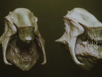 JAWS 2 - Another 33 Monster Mouths and Skulls IMM Brush and OBJs 3D model