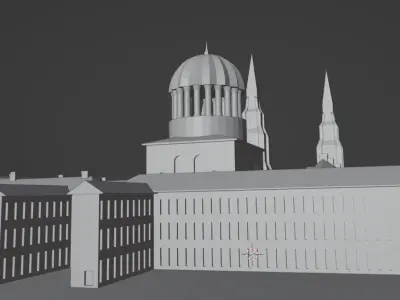 Kingdom church with four windows 3D model